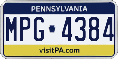 PA license plate MPG4384