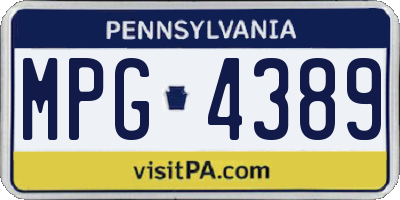 PA license plate MPG4389