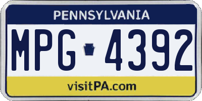 PA license plate MPG4392