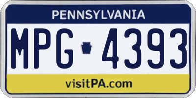 PA license plate MPG4393