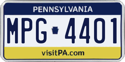 PA license plate MPG4401