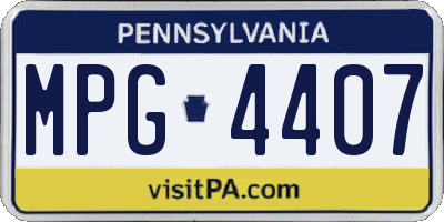 PA license plate MPG4407
