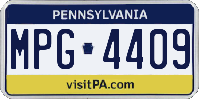 PA license plate MPG4409