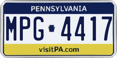 PA license plate MPG4417