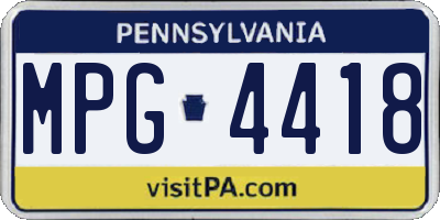 PA license plate MPG4418