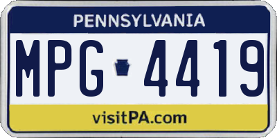 PA license plate MPG4419