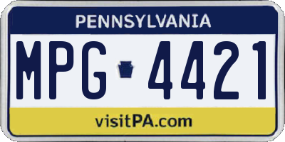 PA license plate MPG4421