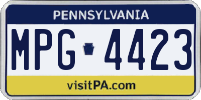 PA license plate MPG4423