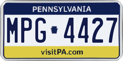 PA license plate MPG4427