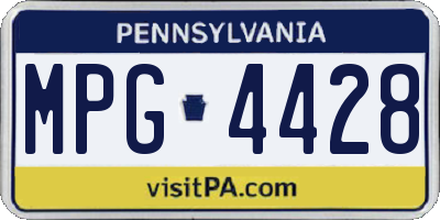 PA license plate MPG4428