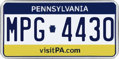 PA license plate MPG4430