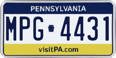 PA license plate MPG4431