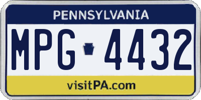 PA license plate MPG4432