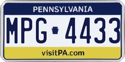 PA license plate MPG4433