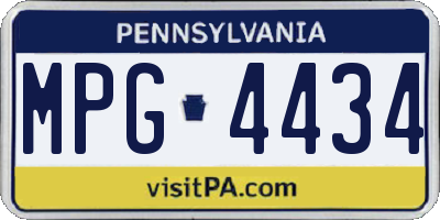 PA license plate MPG4434