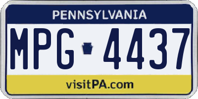 PA license plate MPG4437