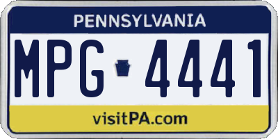 PA license plate MPG4441
