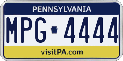 PA license plate MPG4444