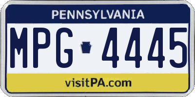 PA license plate MPG4445