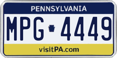 PA license plate MPG4449
