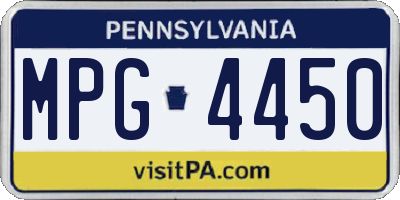 PA license plate MPG4450