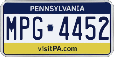 PA license plate MPG4452