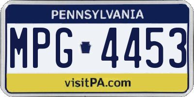 PA license plate MPG4453