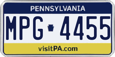 PA license plate MPG4455