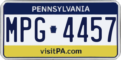 PA license plate MPG4457