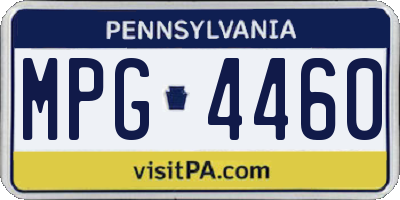 PA license plate MPG4460