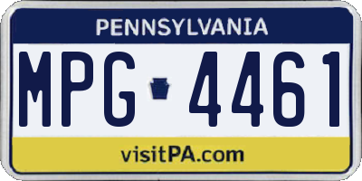 PA license plate MPG4461