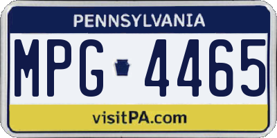 PA license plate MPG4465