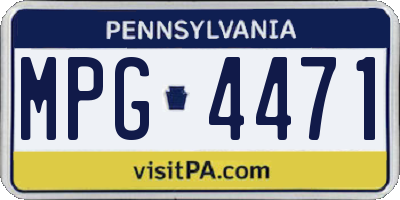 PA license plate MPG4471