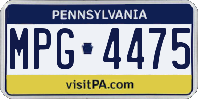 PA license plate MPG4475