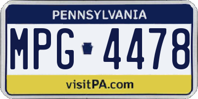PA license plate MPG4478