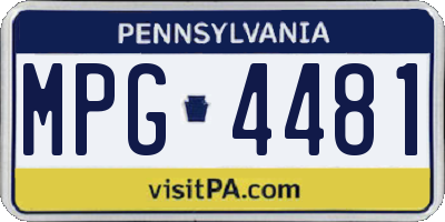 PA license plate MPG4481