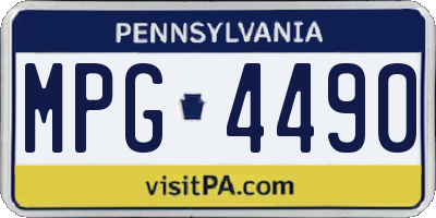 PA license plate MPG4490