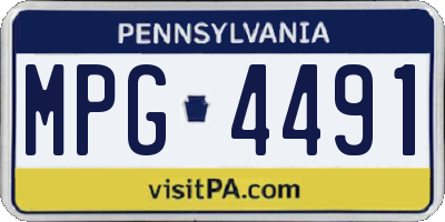 PA license plate MPG4491