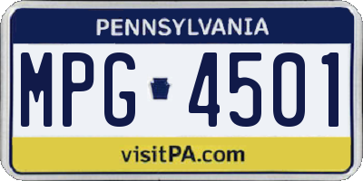PA license plate MPG4501