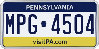 PA license plate MPG4504
