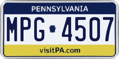 PA license plate MPG4507
