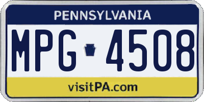 PA license plate MPG4508