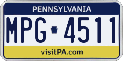 PA license plate MPG4511