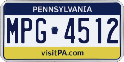 PA license plate MPG4512