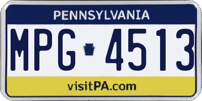 PA license plate MPG4513