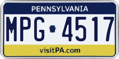 PA license plate MPG4517