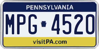 PA license plate MPG4520