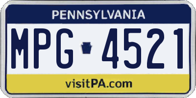 PA license plate MPG4521