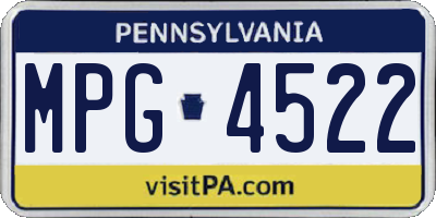 PA license plate MPG4522