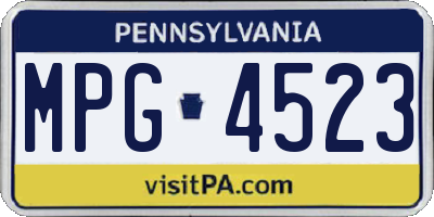 PA license plate MPG4523